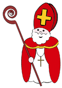 Saint Nicolas dans sa robe color&eacute;e